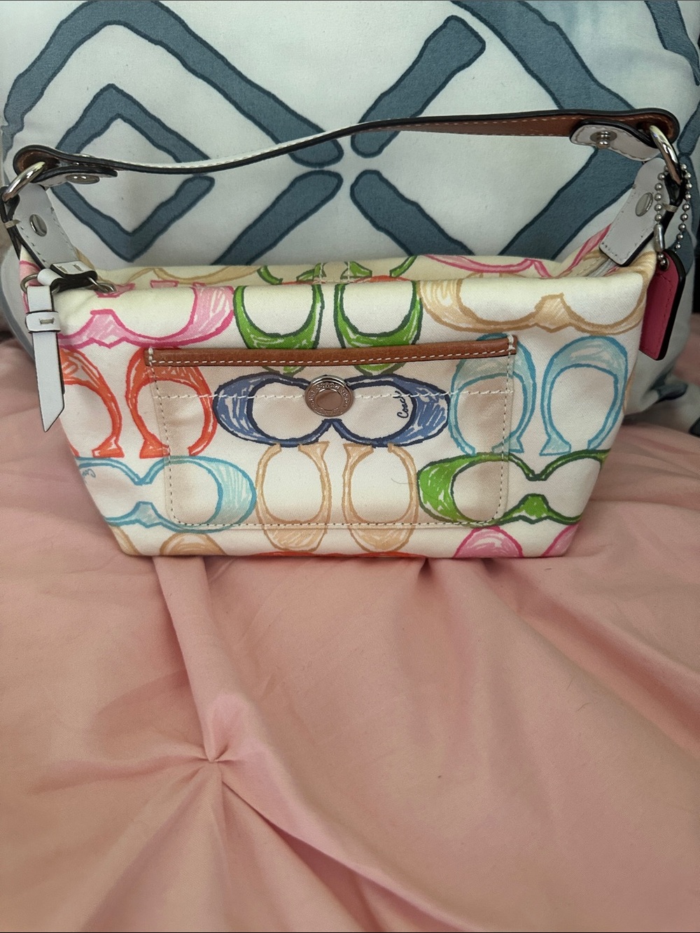 Coach Cream Multicolor Signature handbag